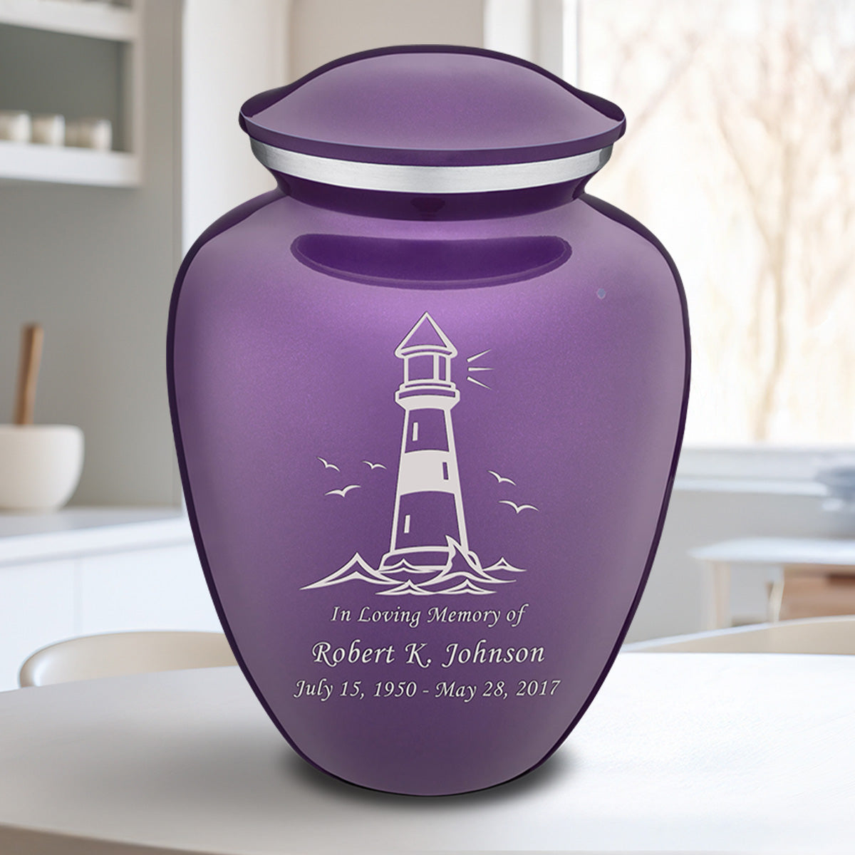 Adult Embrace Purple Lighthouse Cremation Urn