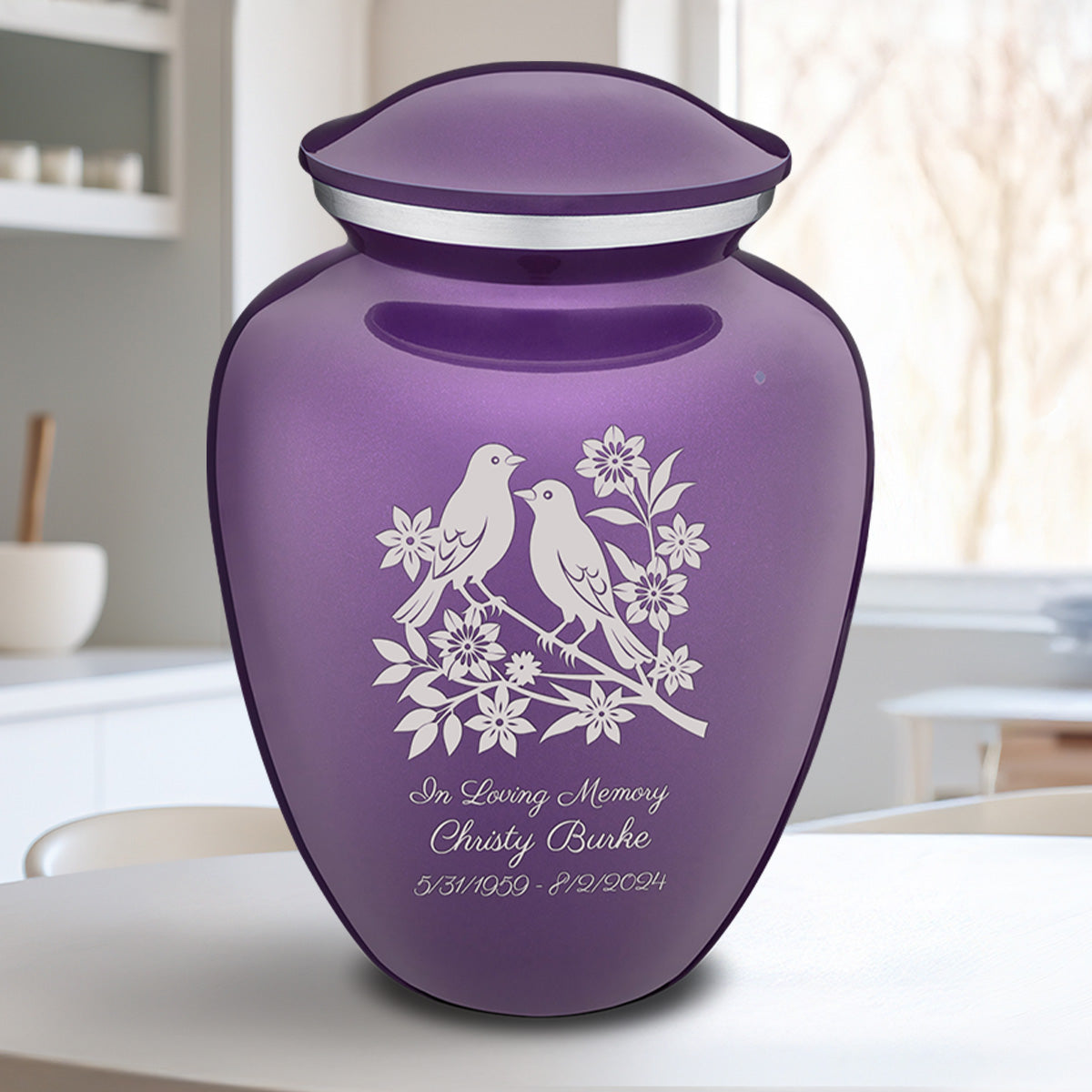 Adult Embrace Purple Songbirds Cremation Urn