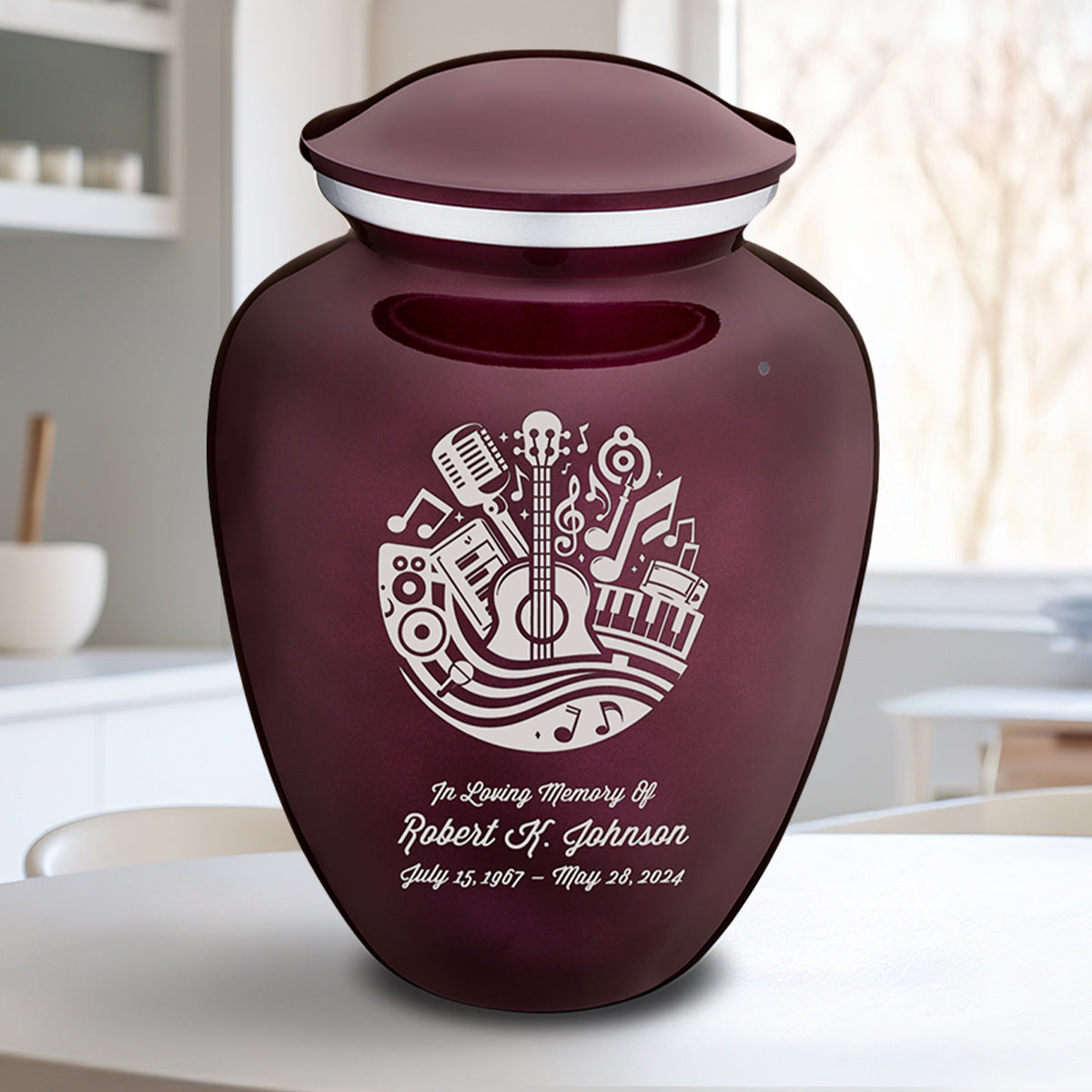 Adult Embrace Cherry Purple Music Cremation Urn