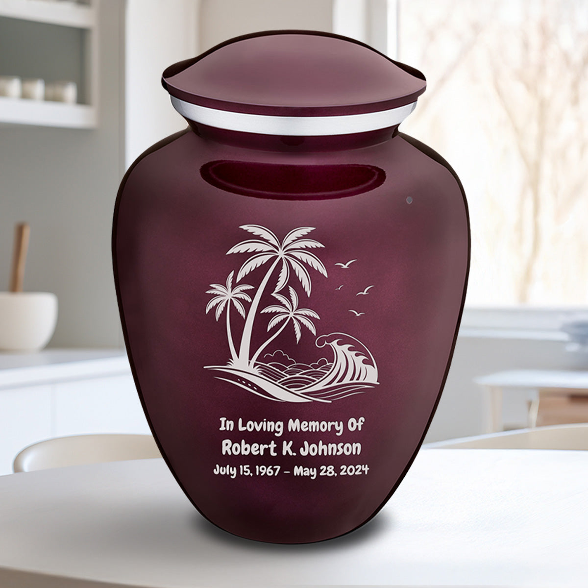 Adult Embrace Cherry Purple Palm Beach Cremation Urn