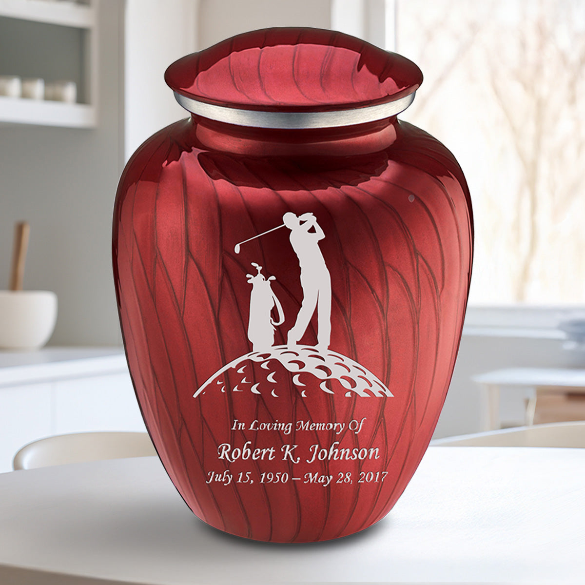 Adult Embrace Pearl Candy Red Golf Cremation Urn