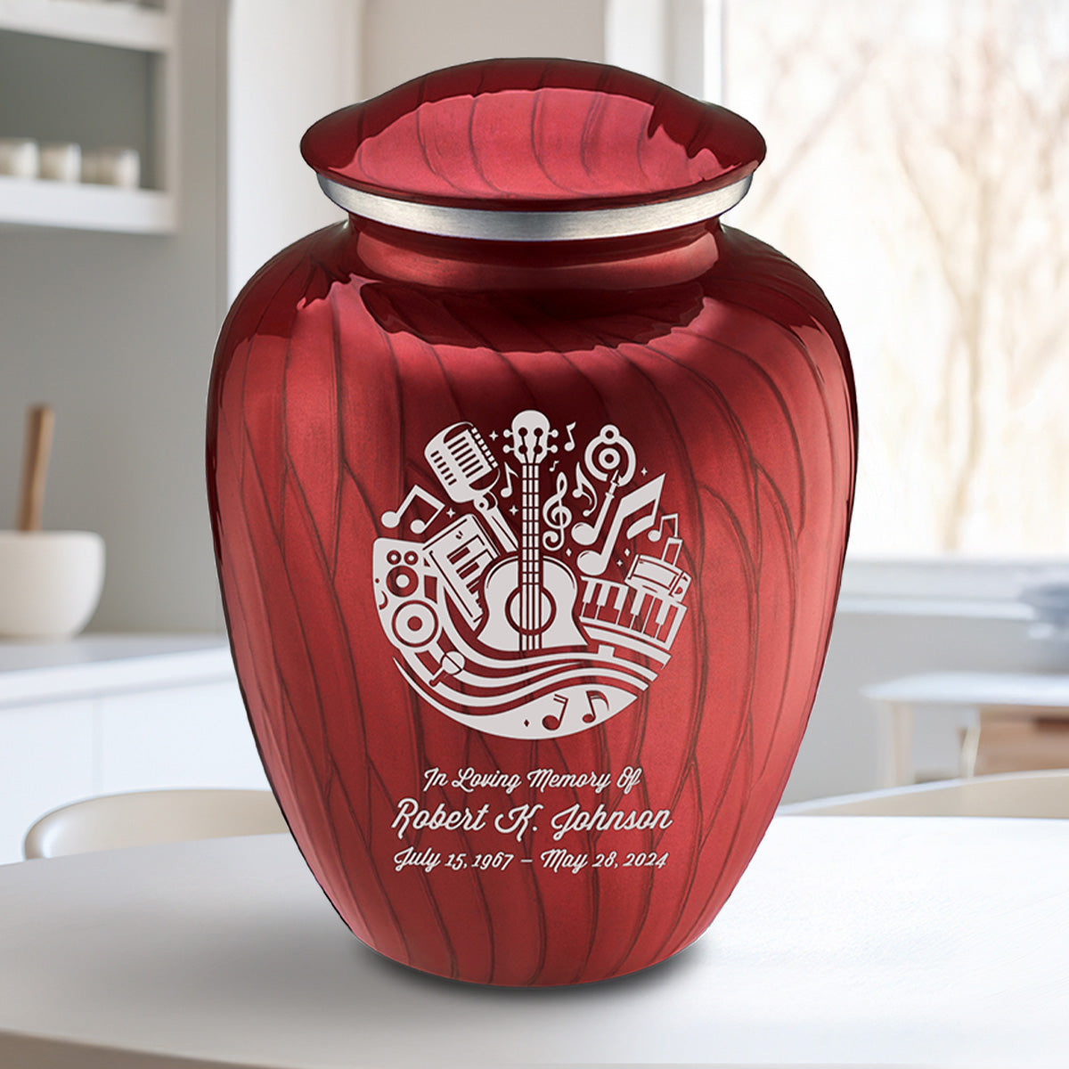 Adult Embrace Pearl Candy Red Music Cremation Urn