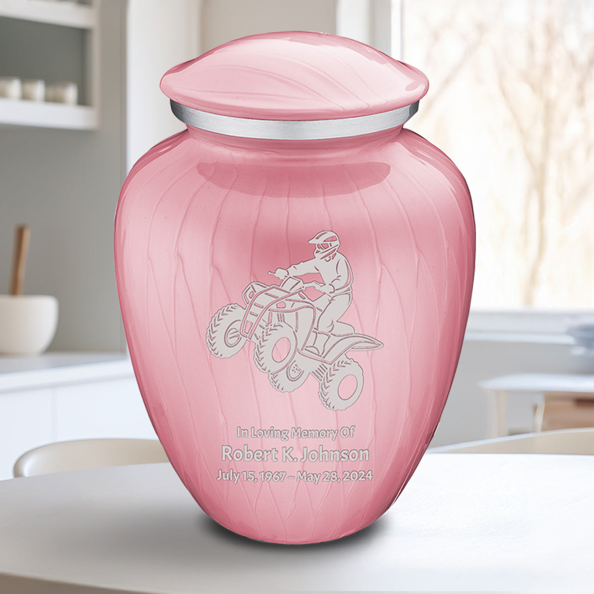 Adult Embrace Pearl Pink ATV Cremation Urn