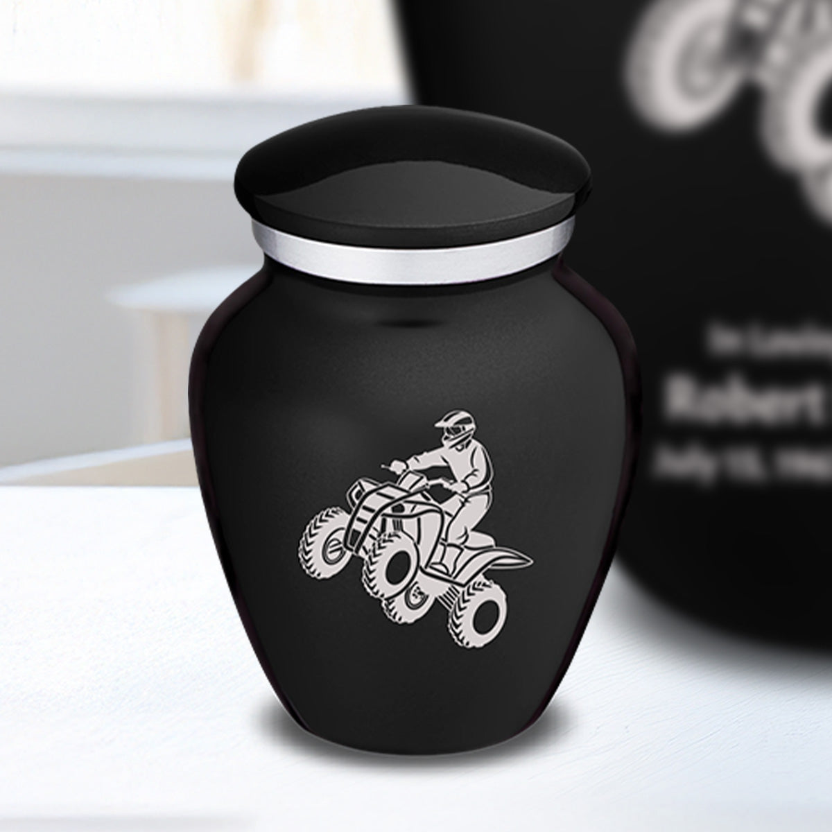 Keepsake Embrace Black ATV Cremation Urn