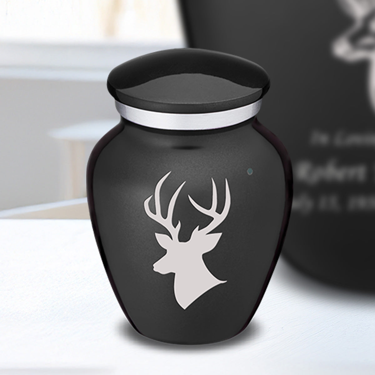 Keepsake Embrace Charcoal Deer Cremation Urn