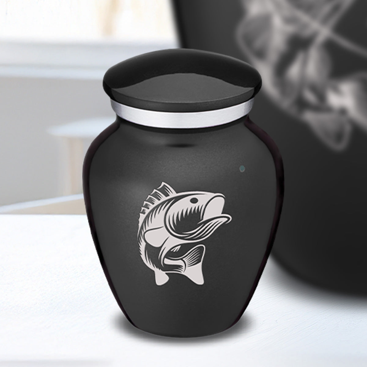 Keepsake Embrace Charcoal Fish Cremation Urn