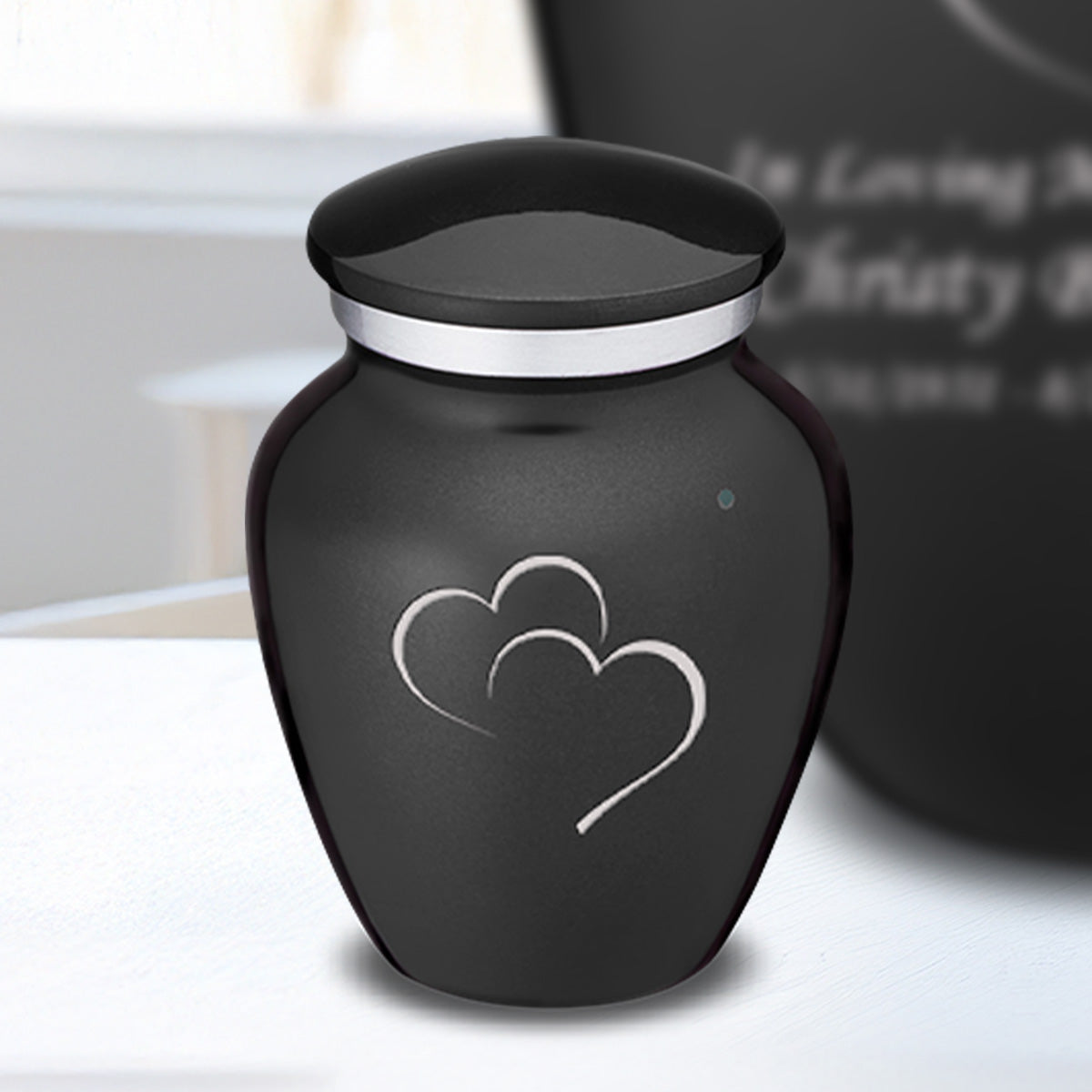 Keepsake Embrace Charcoal Hearts Cremation Urn