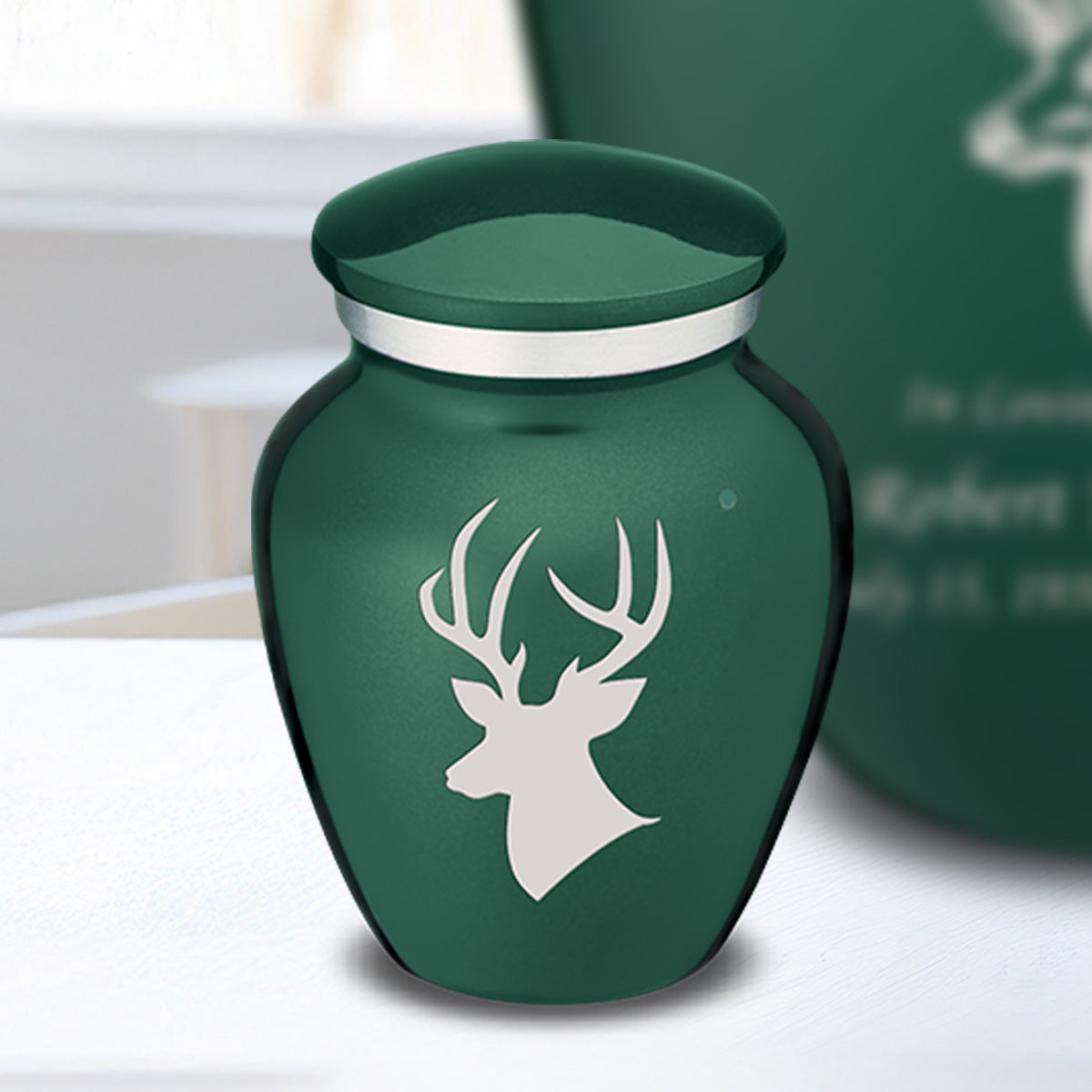 Keepsake Embrace Green Deer Cremation Urn