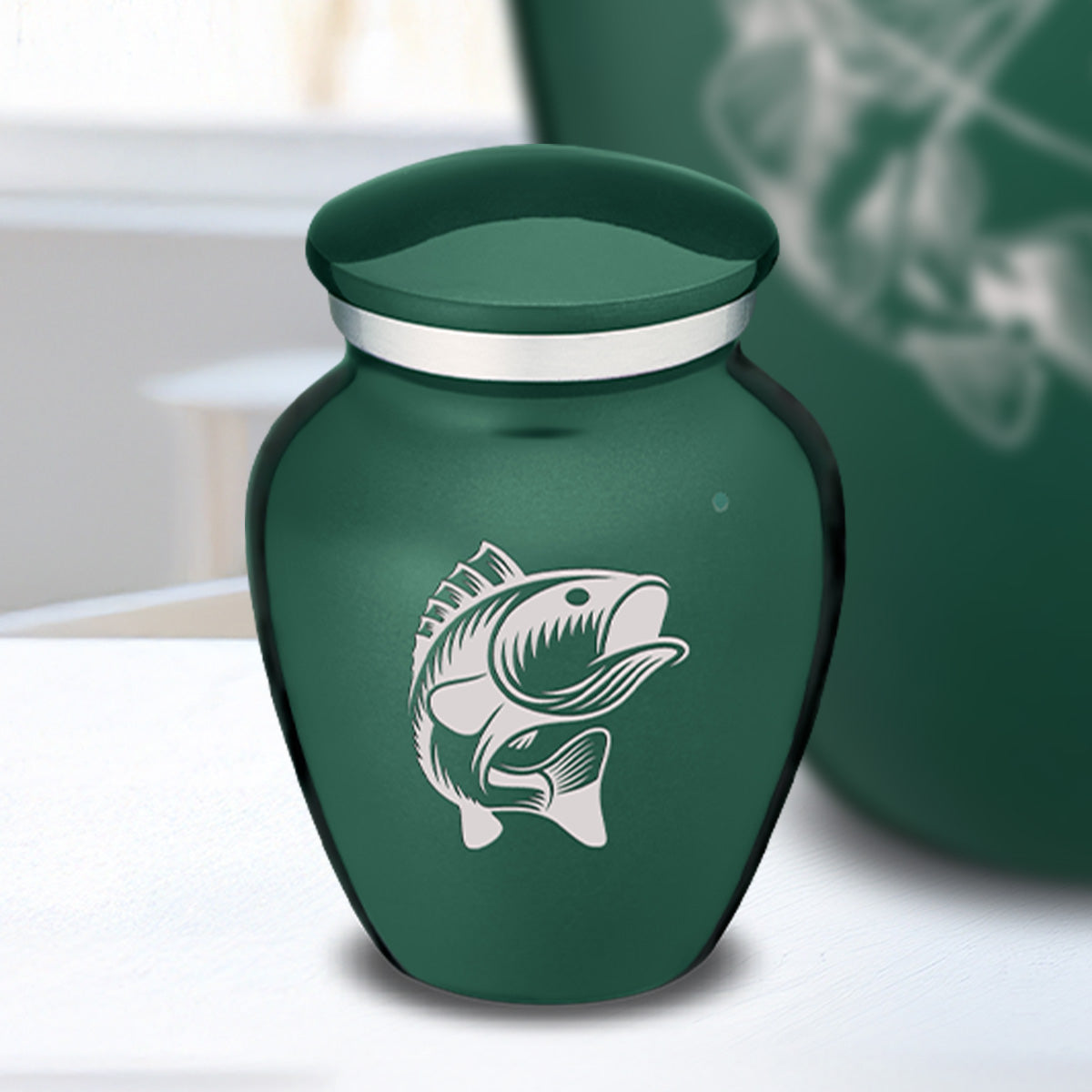 Keepsake Embrace Green Fish Cremation Urn