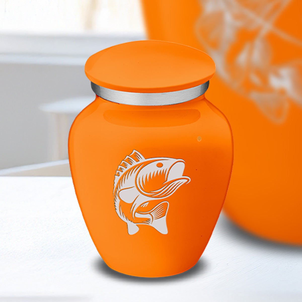 Keepsake Embrace Burnt Orange Fish Cremation Urn