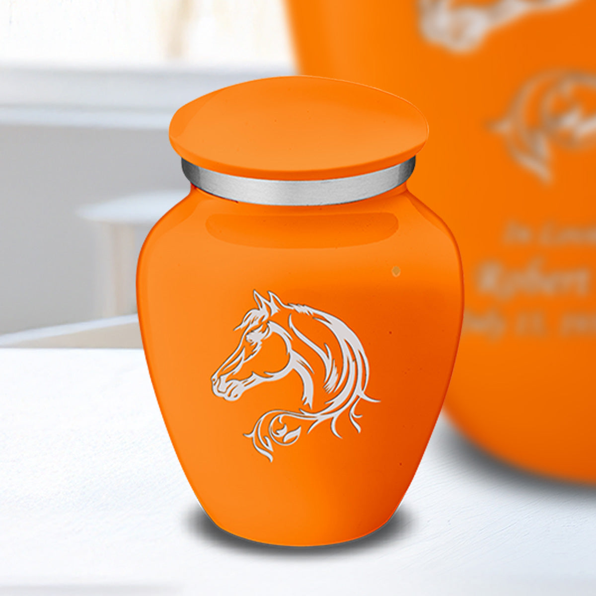 Keepsake Embrace Burnt Orange Horse Cremation Urn