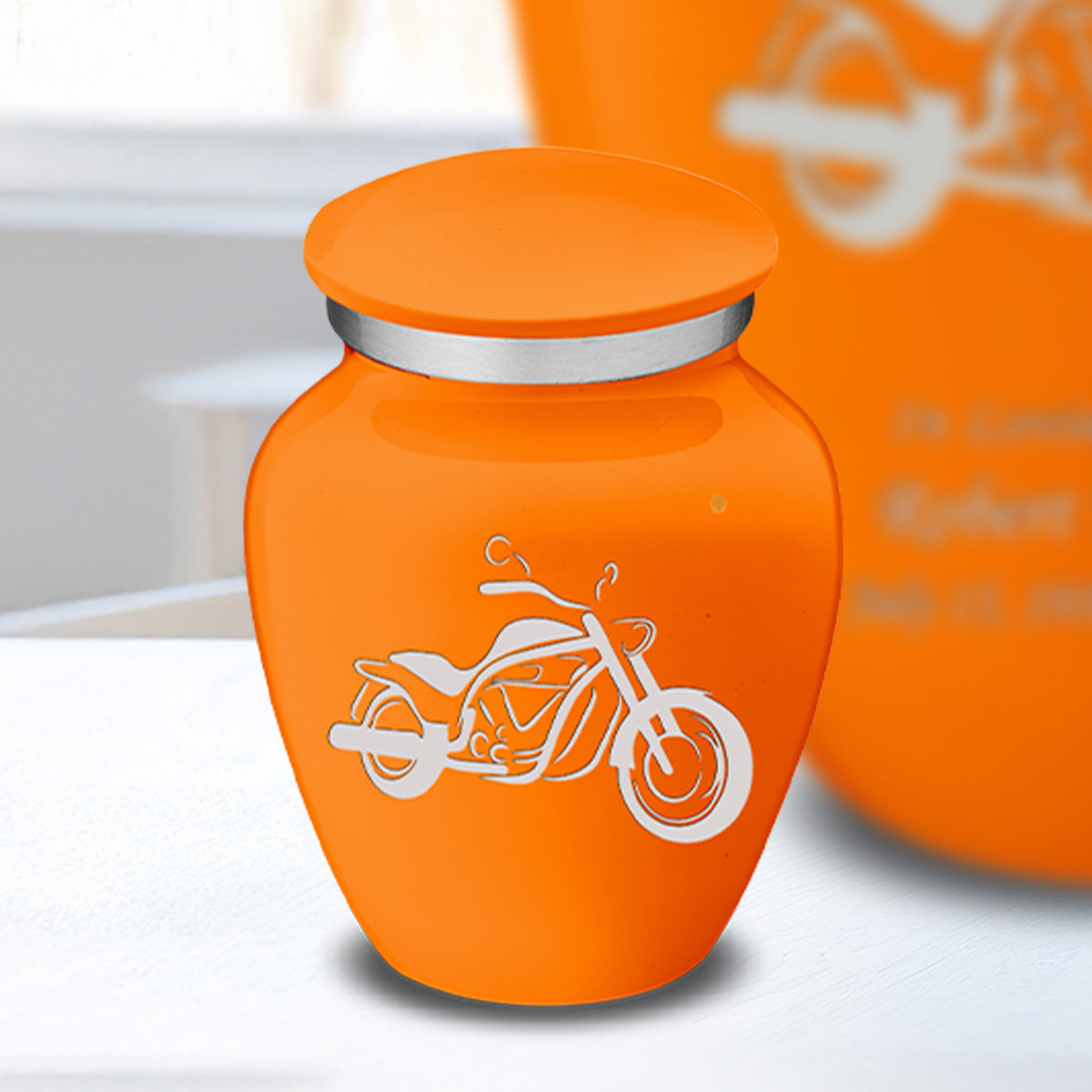 Keepsake Embrace Burnt Orange Motorcycle Cremation Urn