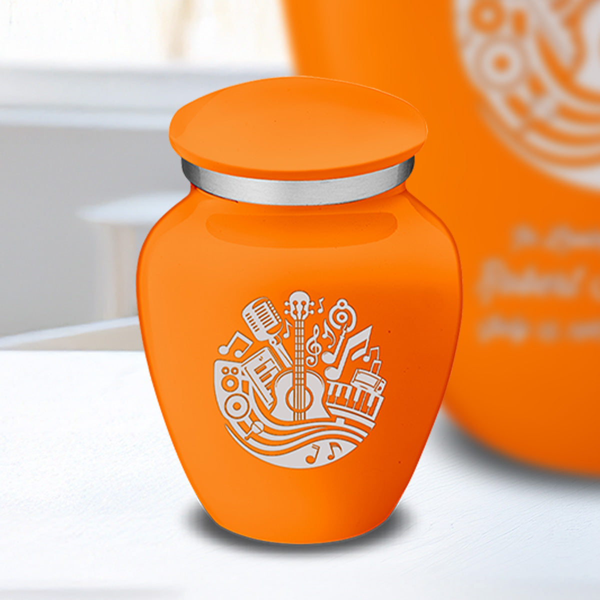 Keepsake Embrace Burnt Orange Music Cremation Urn