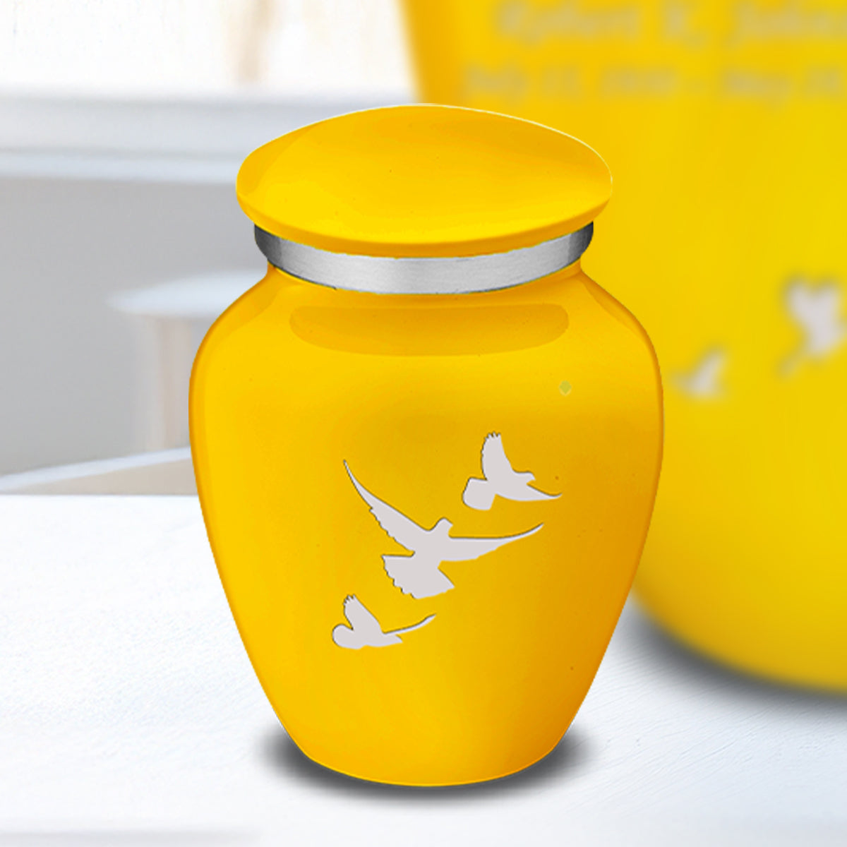 Keepsake Embrace Yellow Doves Cremation Urn