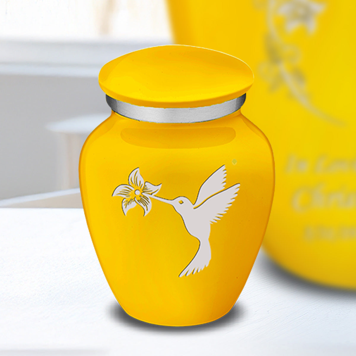 Keepsake Embrace Yellow Hummingbird Cremation Urn