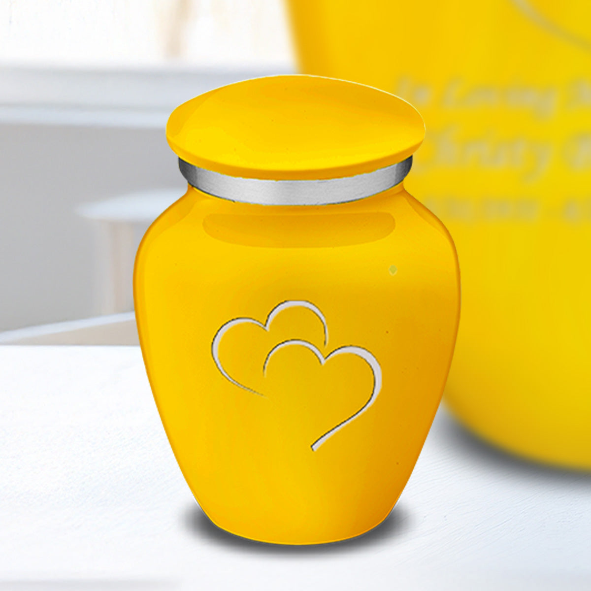 Keepsake Embrace Yellow Hearts Cremation Urn