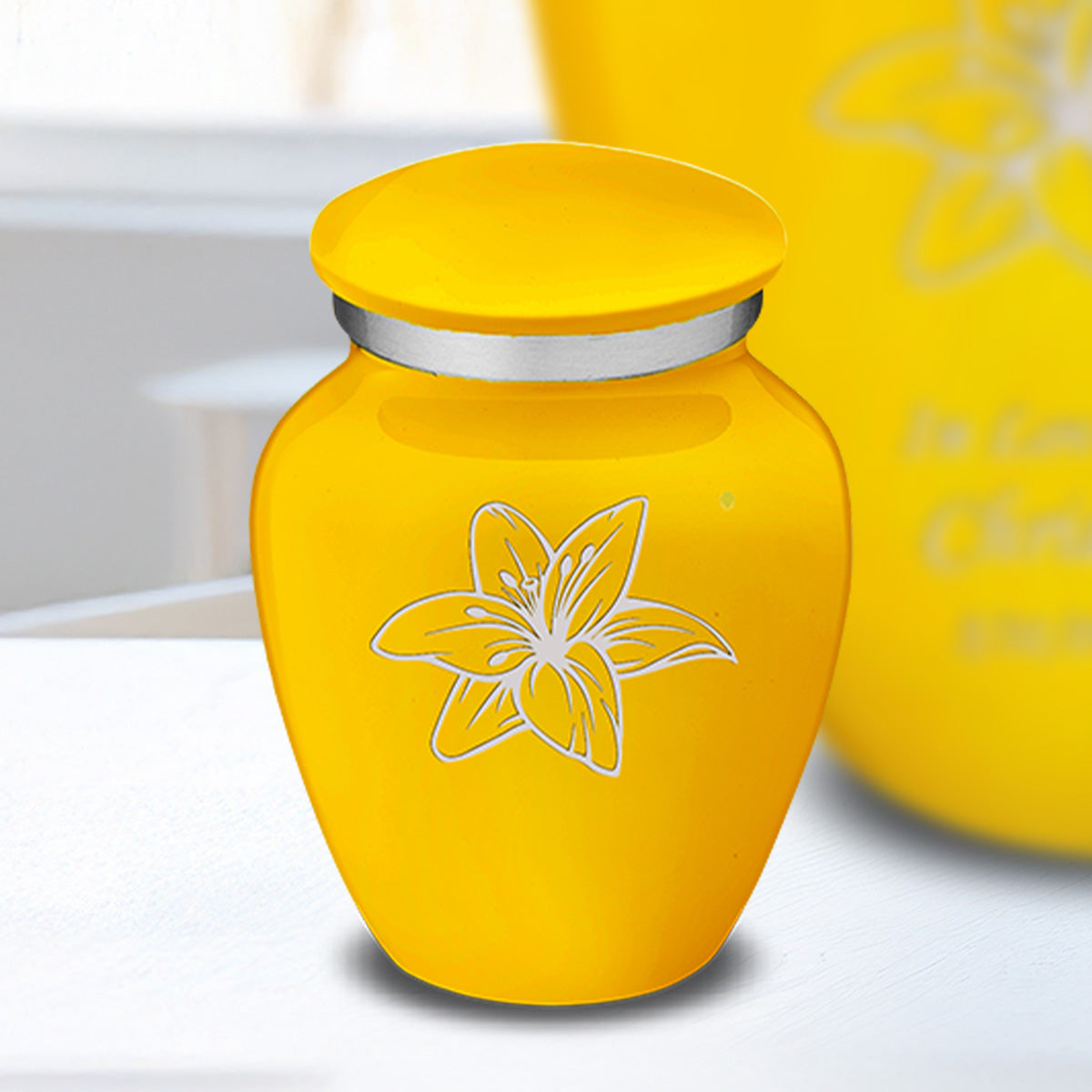 Keepsake Embrace Yellow Lily Cremation Urn
