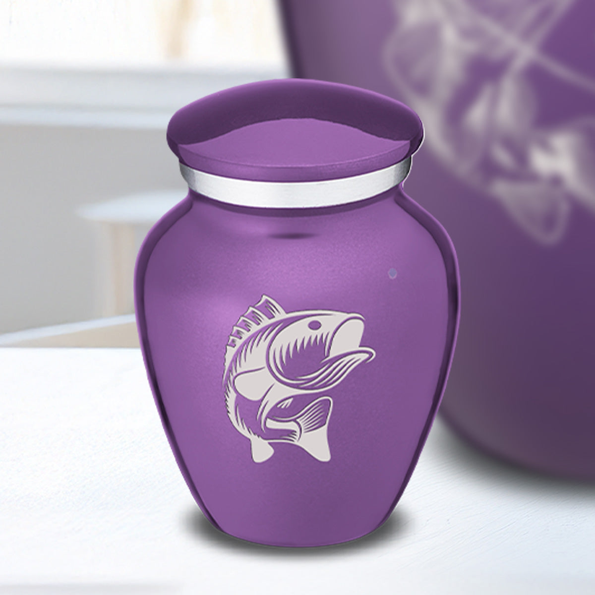 Keepsake Embrace Purple Fish Cremation Urn