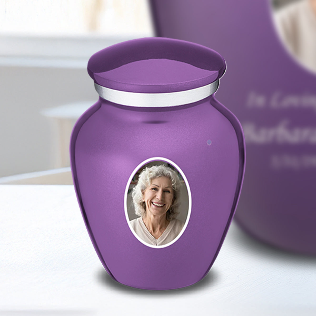 Keepsake Embrace Purple Portrait Cremation Urn