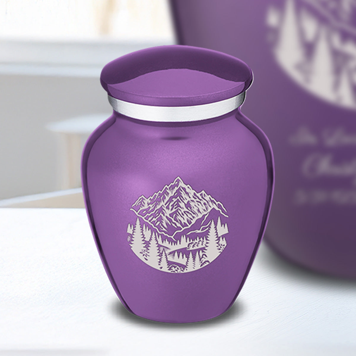Keepsake Embrace Purple Rocky Mountains Cremation Urn