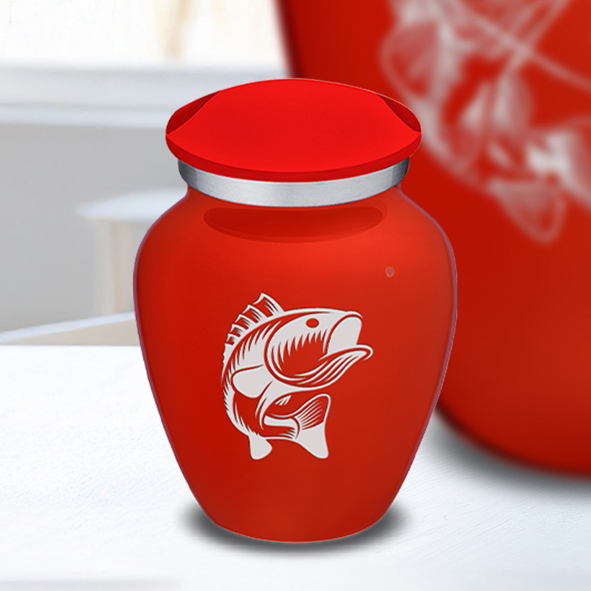 Keepsake Embrace Bright Red Fish Cremation Urn