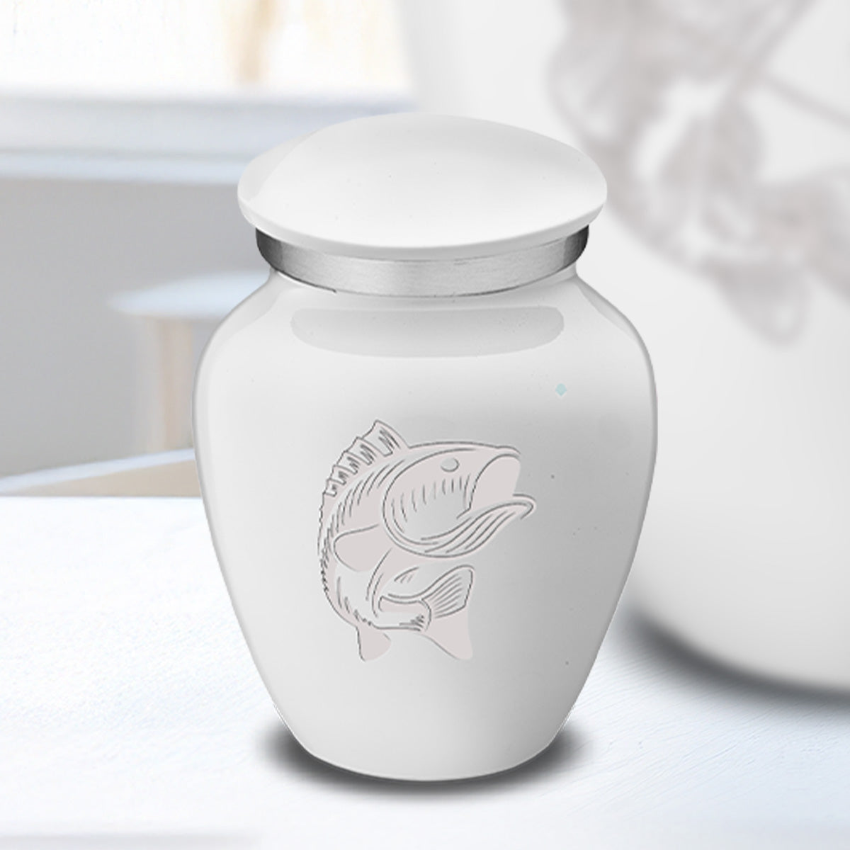 Keepsake Embrace White Fish Cremation Urn