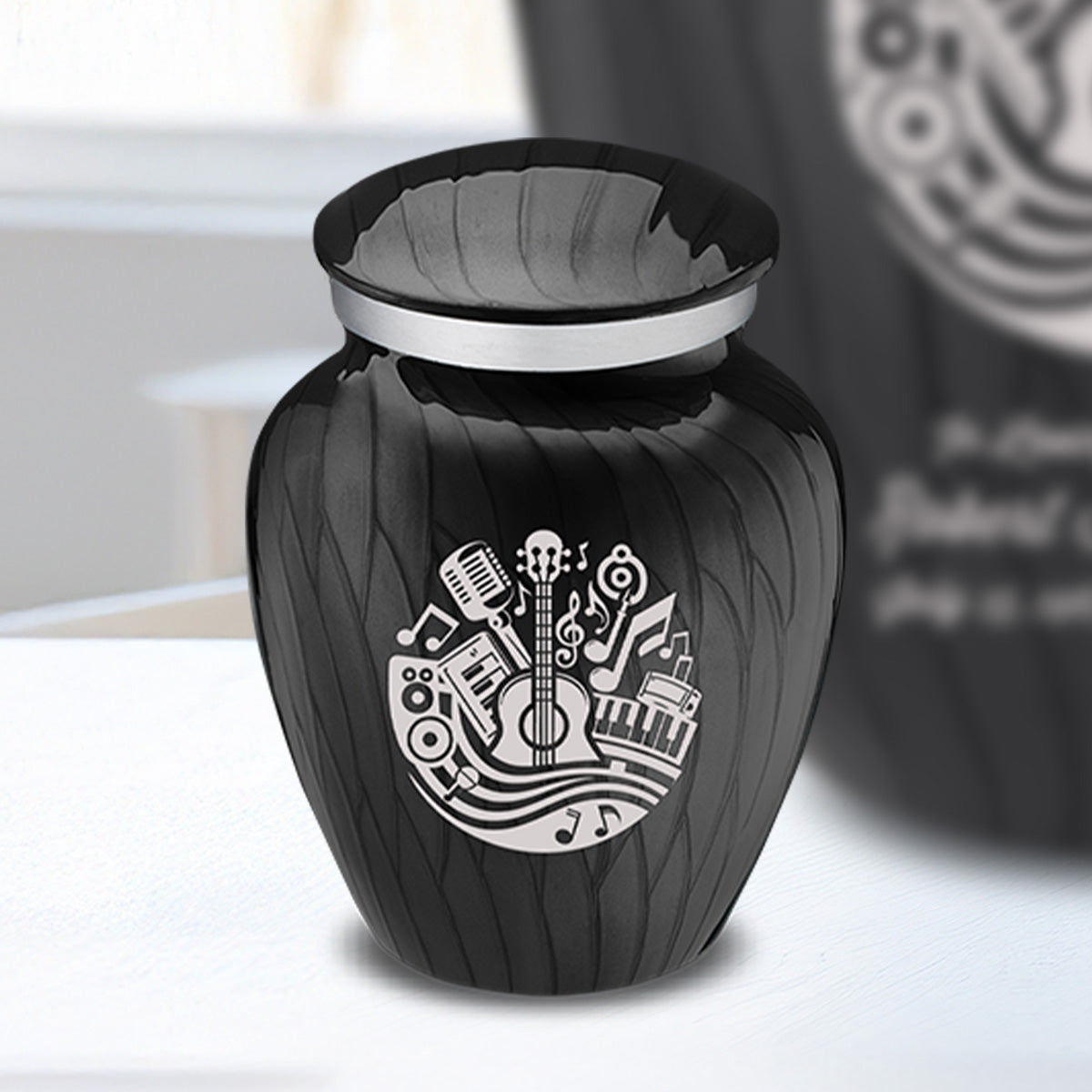 Keepsake Embrace Pearl Black Music Cremation Urn