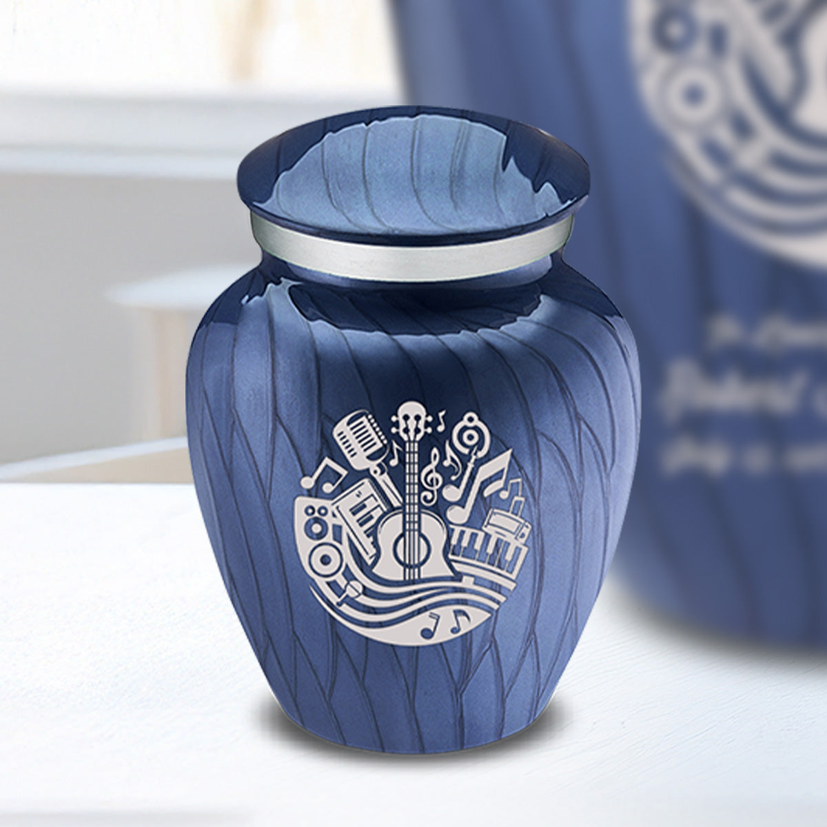 Keepsake Embrace Pearl Cobalt Blue Music Cremation Urn