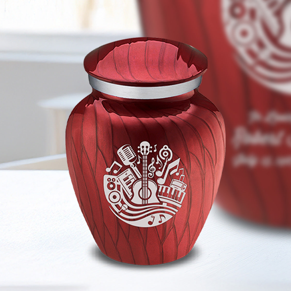 Keepsake Embrace Pearl Candy Red Music Cremation Urn