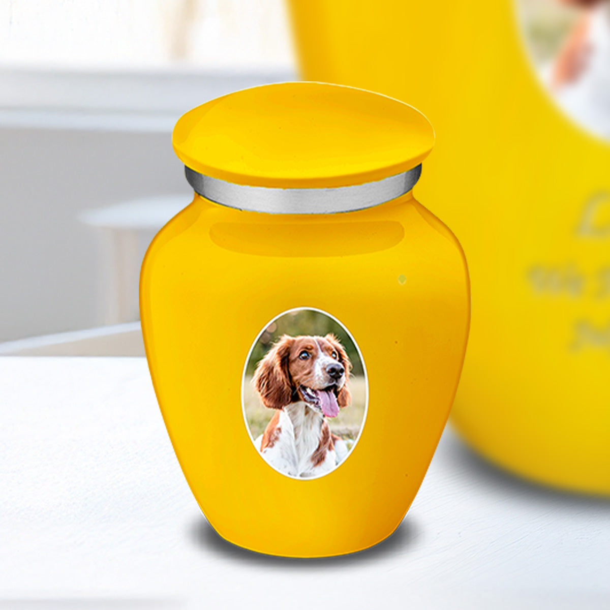 Keepsake Pet Embrace Yellow Portrait Cremation Urn