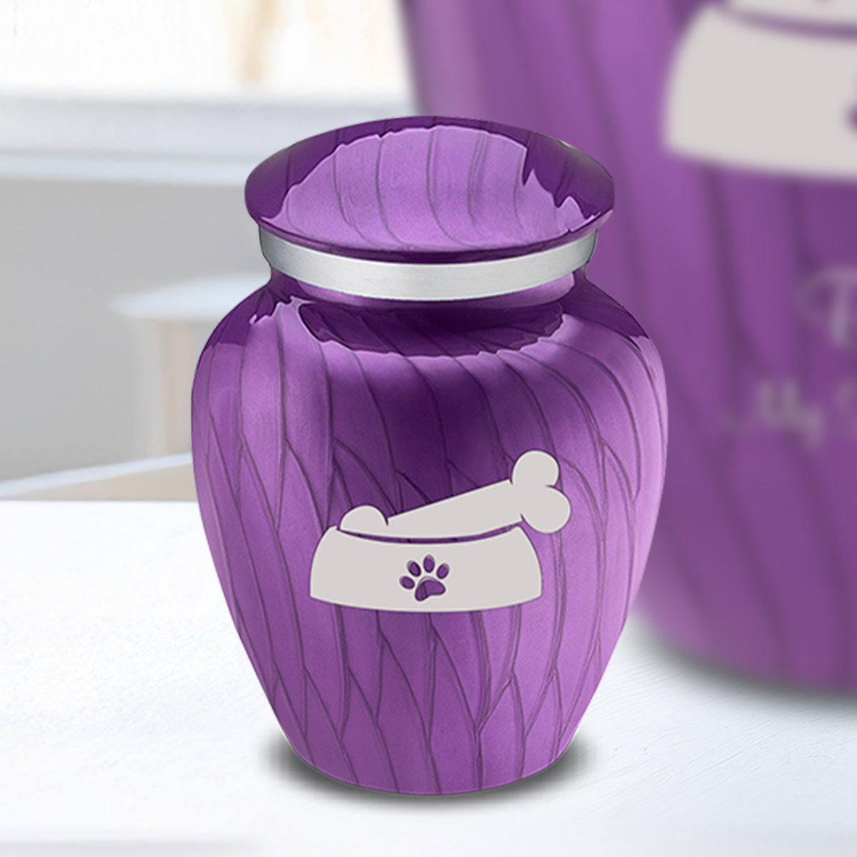 Keepsake  Embrace Pearl Purple Pet Dog Bone Cremation Urn