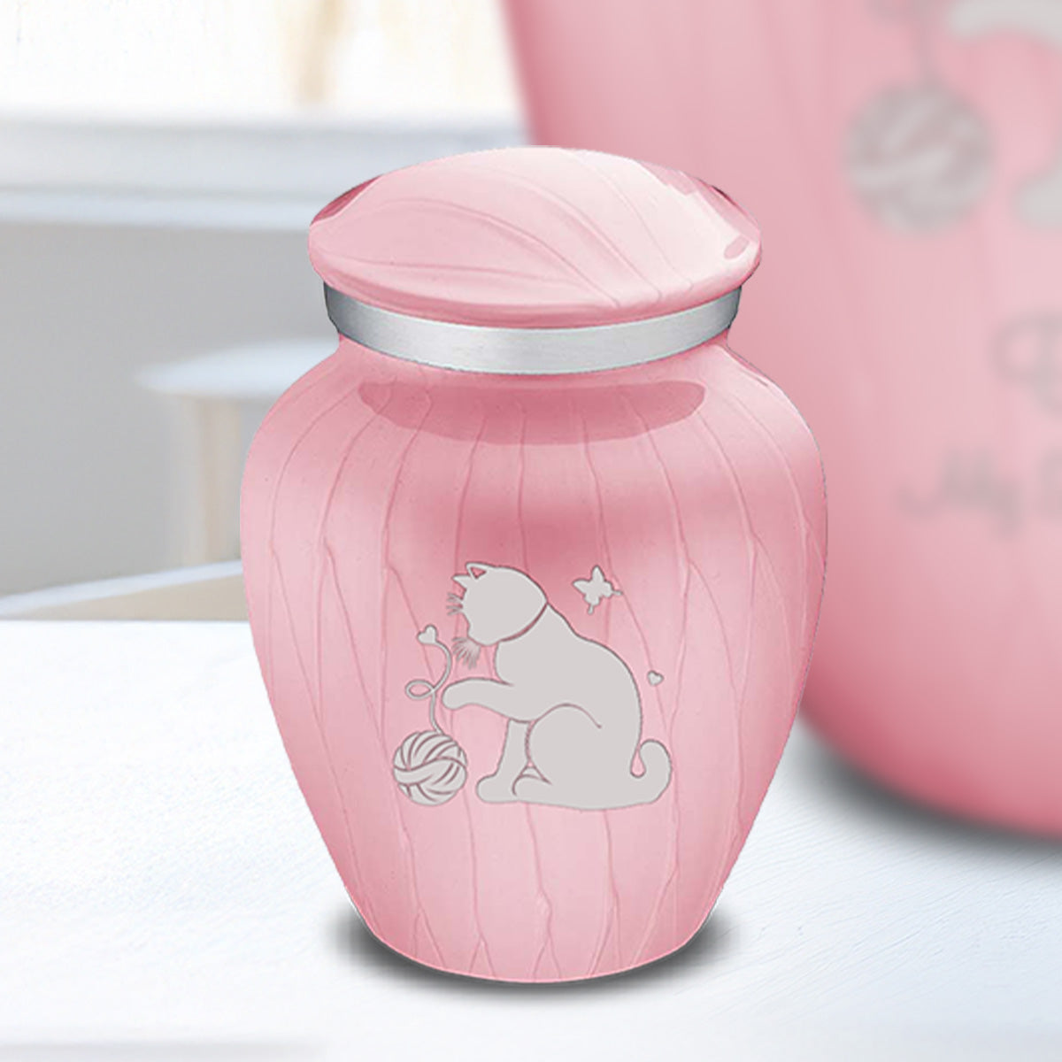 Keepsake Embrace Pearl Pink Pet Fun Cat Cremation Urn