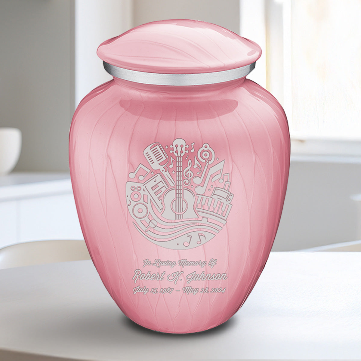 Medium Embrace Pearl Pink Music Cremation Urn