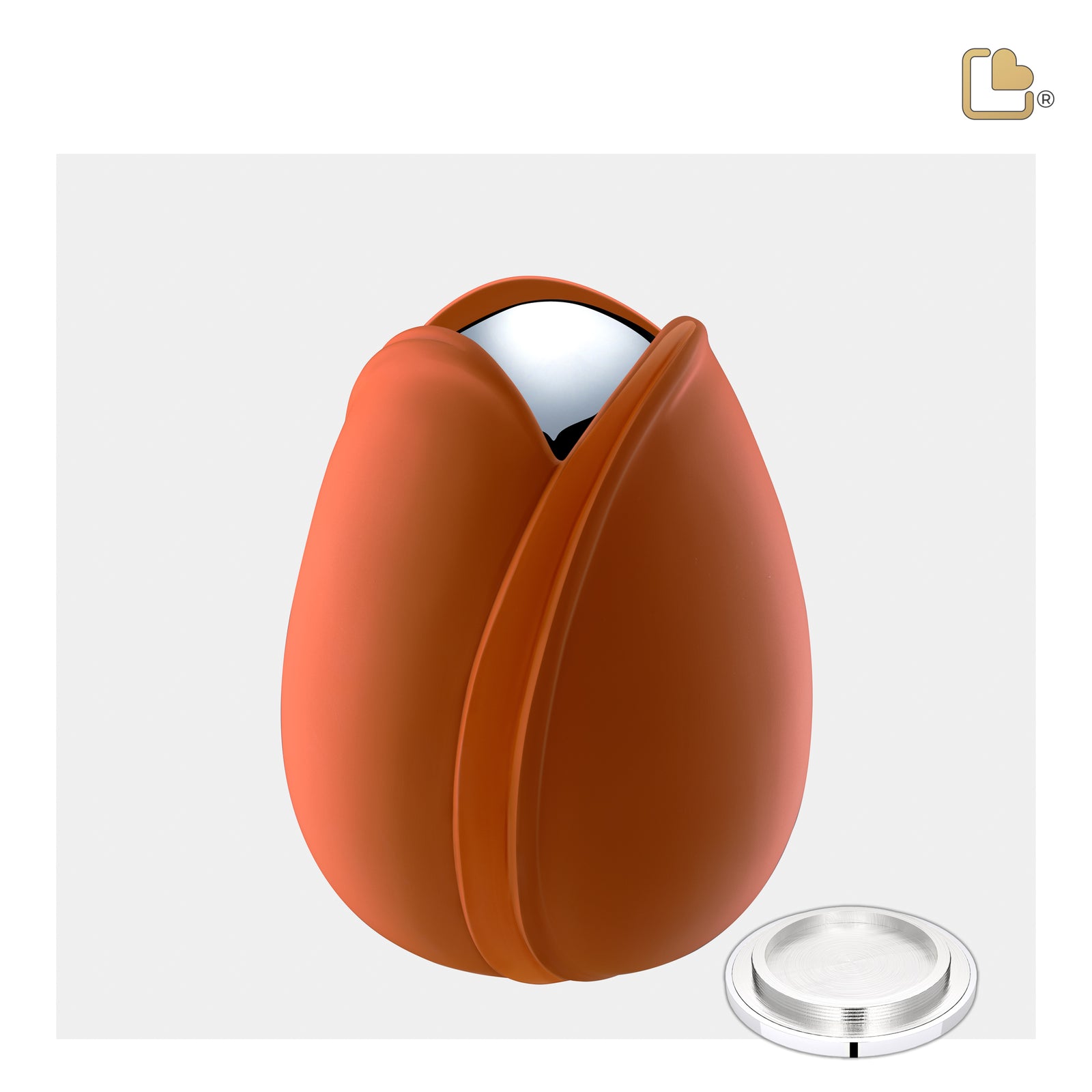 Tulip Medium Urn Orange & Polished Silver