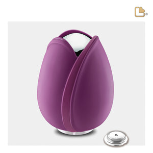 Tulipª Medium Urn Purple & Polished Silver