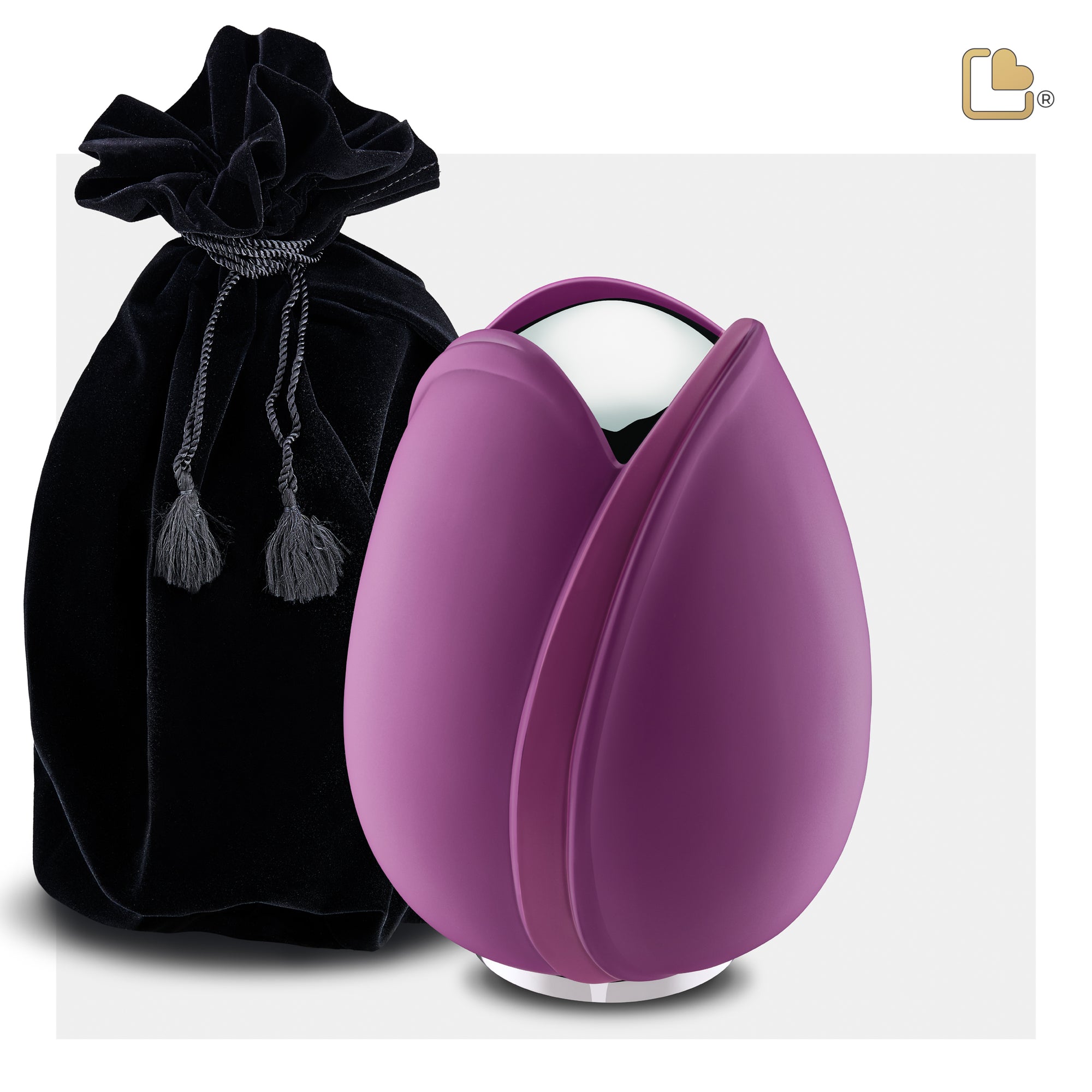 Tulip Medium Urn Purple & Polished Silver