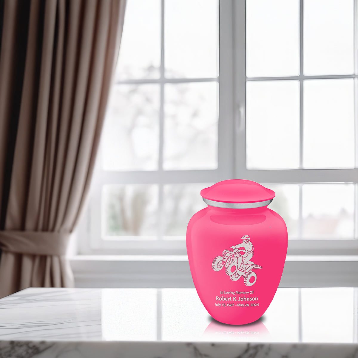 Medium Embrace Bright Pink ATV Cremation Urn