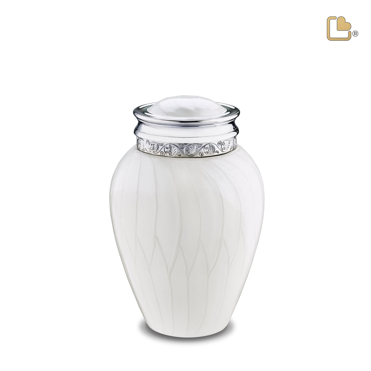 Medium Blessing Pearl Silver Cremation Urn