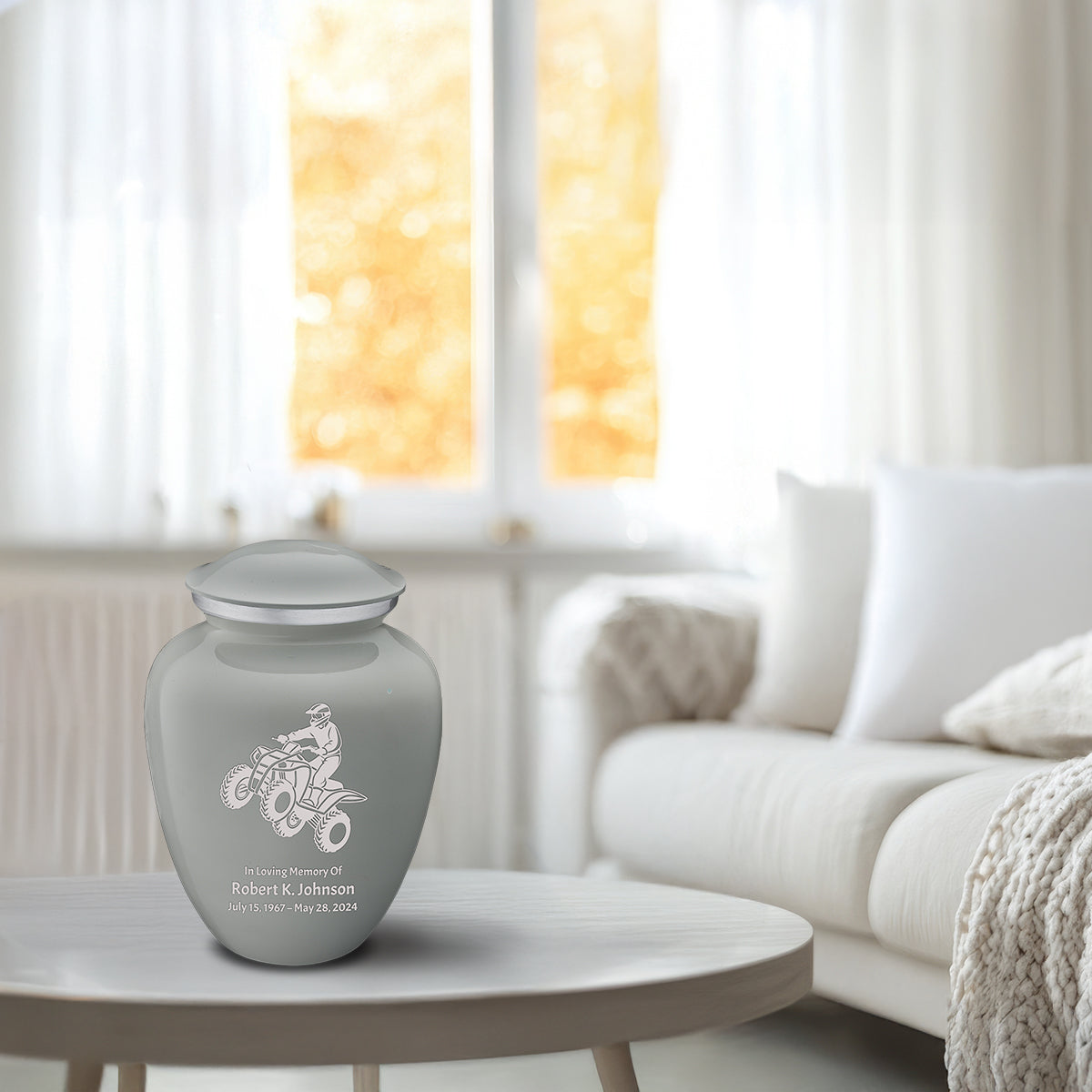 Medium Embrace Slate Grey ATV Cremation Urn
