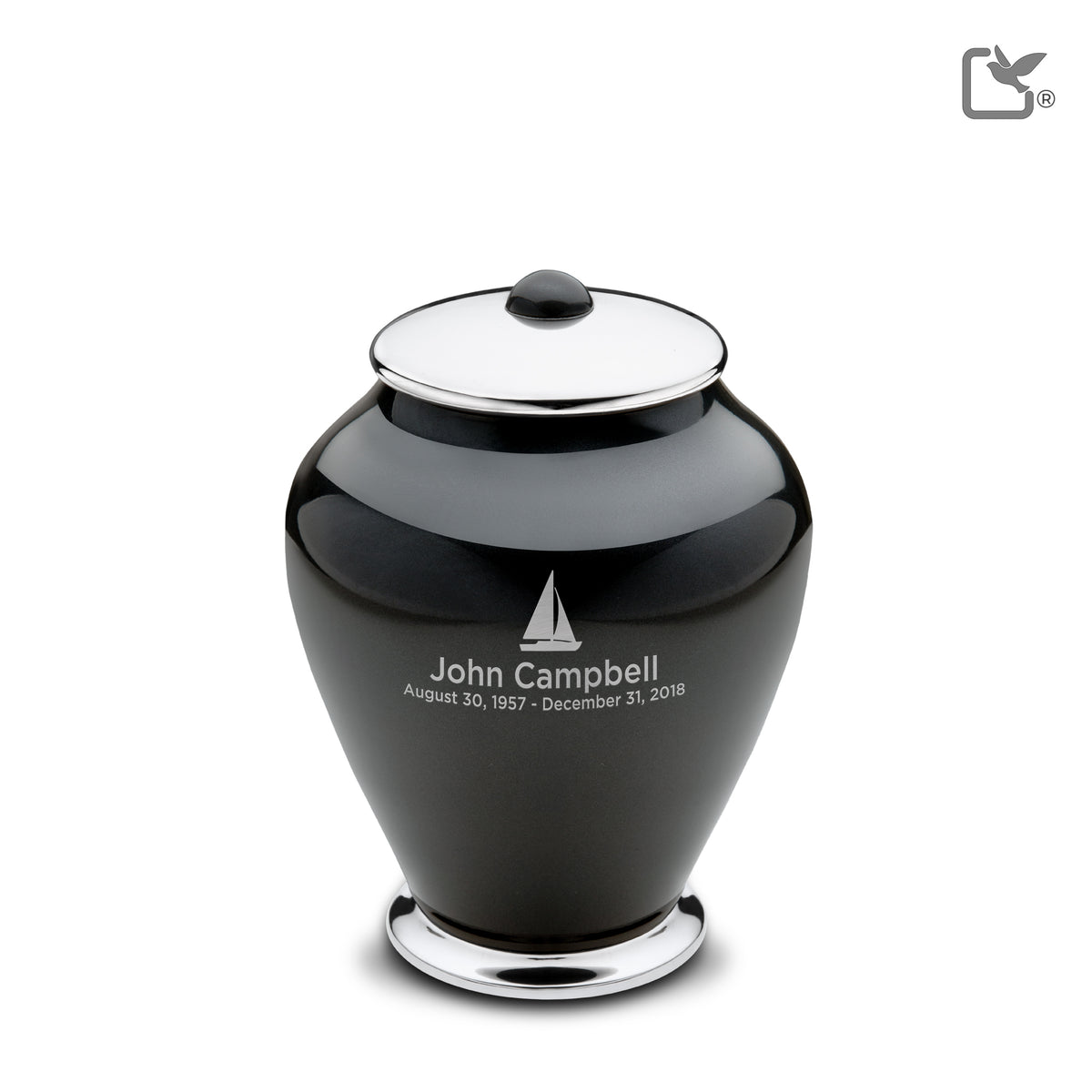 Medium Tall Simplicity Midnight Cremation Urn - COMFORT by LoveUrns