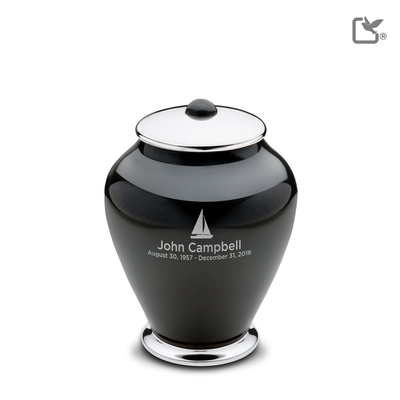 Medium Tall Simplicity Midnight Cremation Urn - COMFORT by LoveUrns