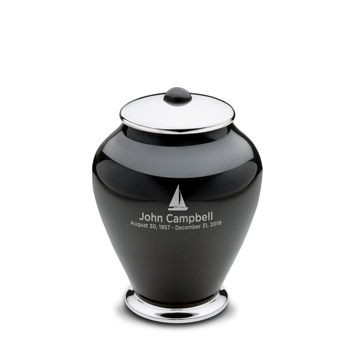 Medium Tall Simplicity Midnight Cremation Urn - COMFORT by LoveUrns