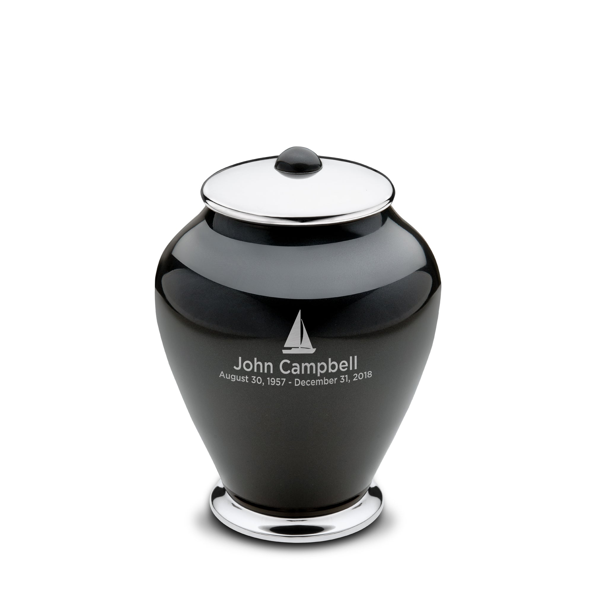Medium Tall Simplicity Midnight Cremation Urn - COMFORT by LoveUrns
