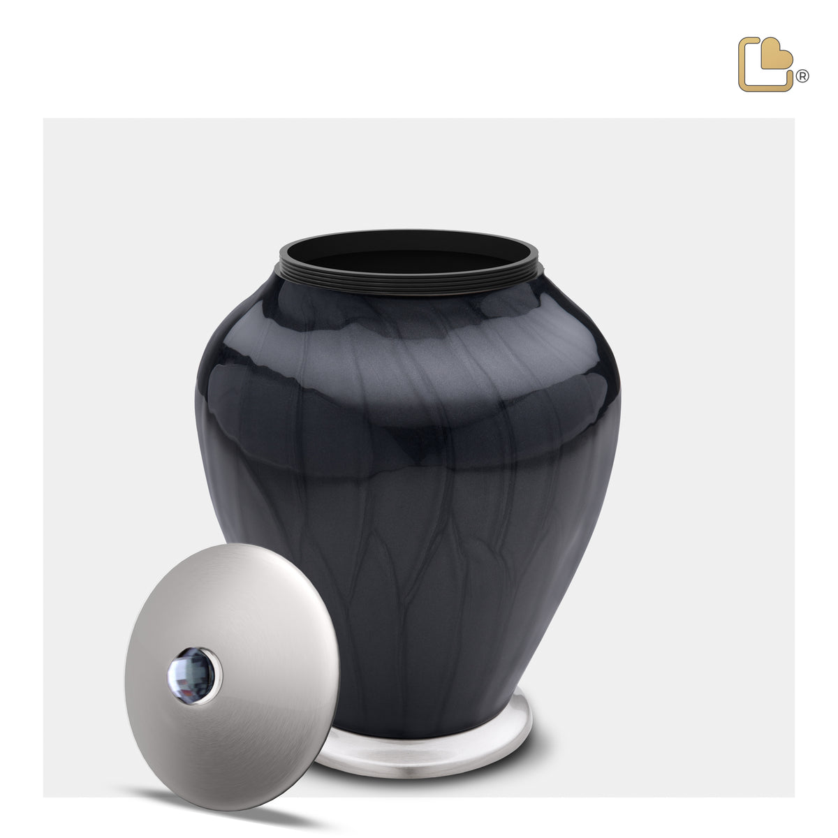 Medium Tall Simplicity Midnight Pearl Cremation Urn - COMFORT by LoveUrns