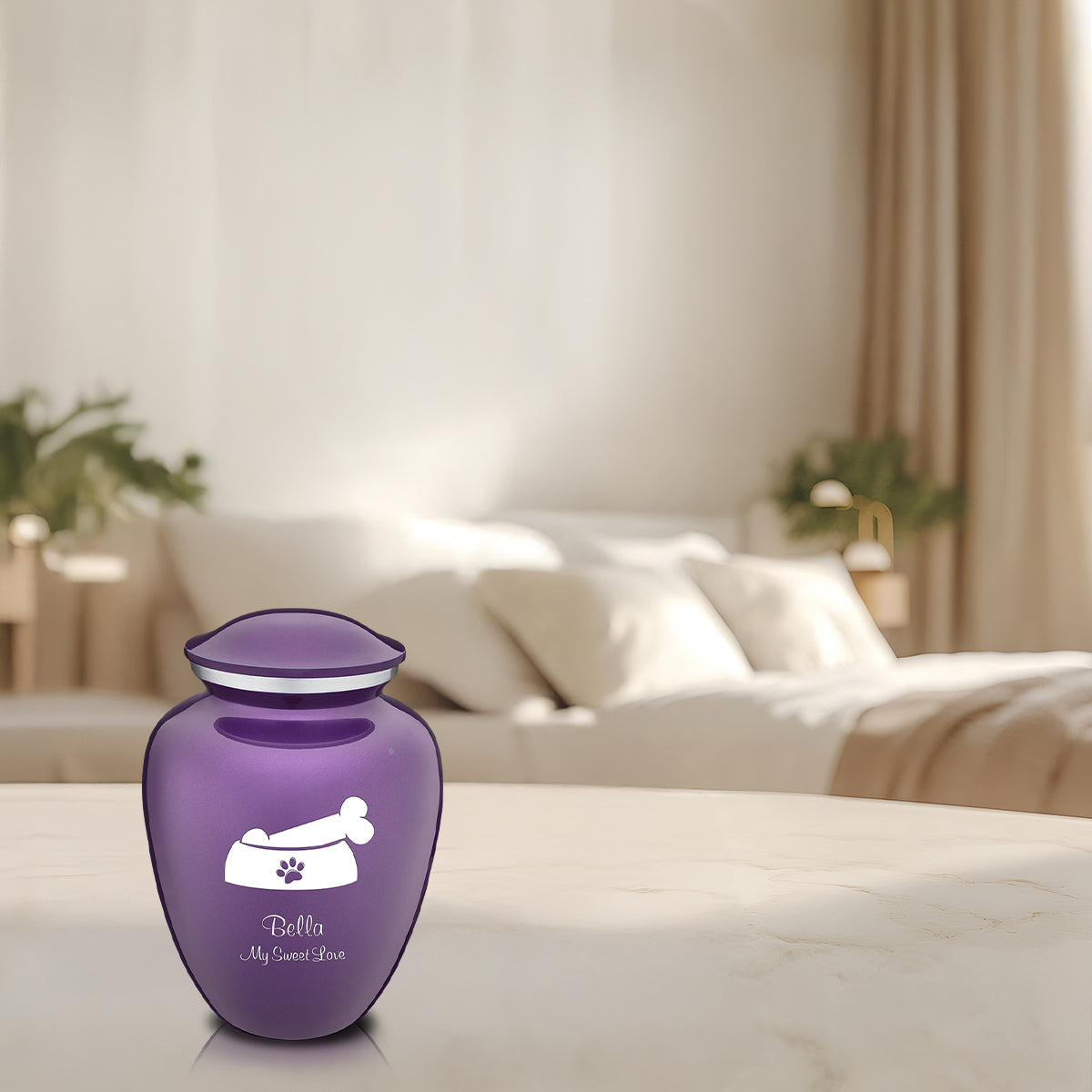 Medium  Embrace Purple Pet Dog Bone Cremation Urn