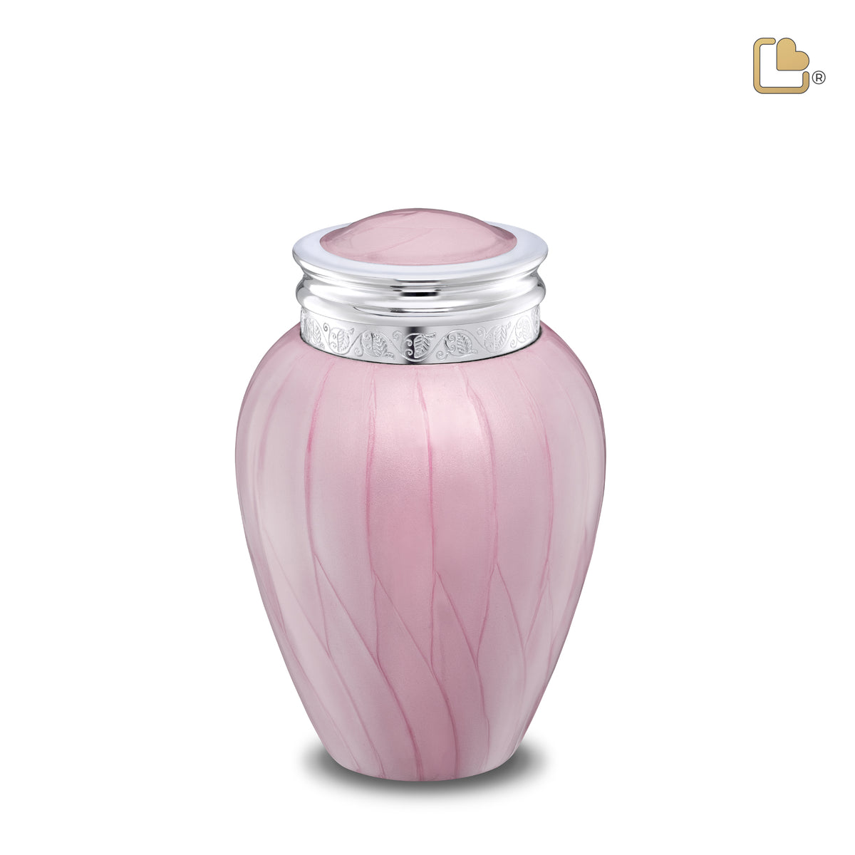 Blessing Medium Urn Pearl Pink & Polished Silver