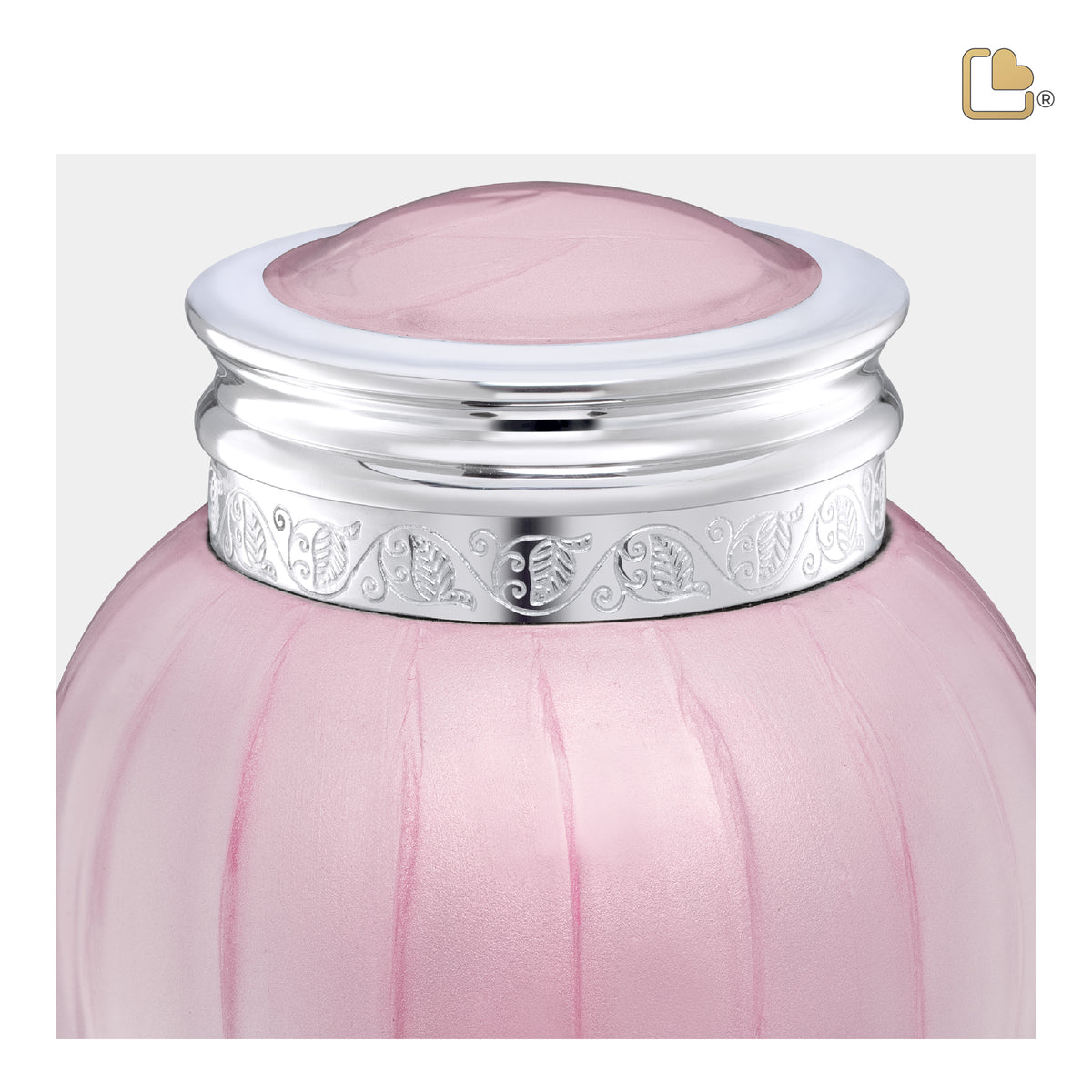 Blessing Medium Urn Pearl Pink & Polished Silver