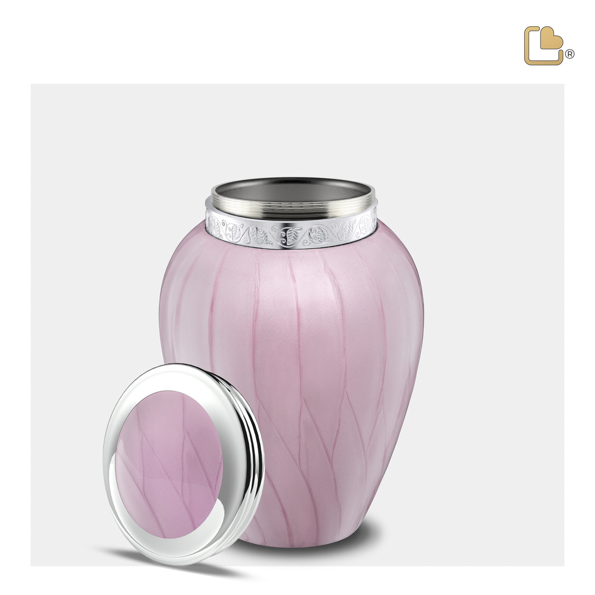Blessing Medium Urn Pearl Pink & Polished Silver