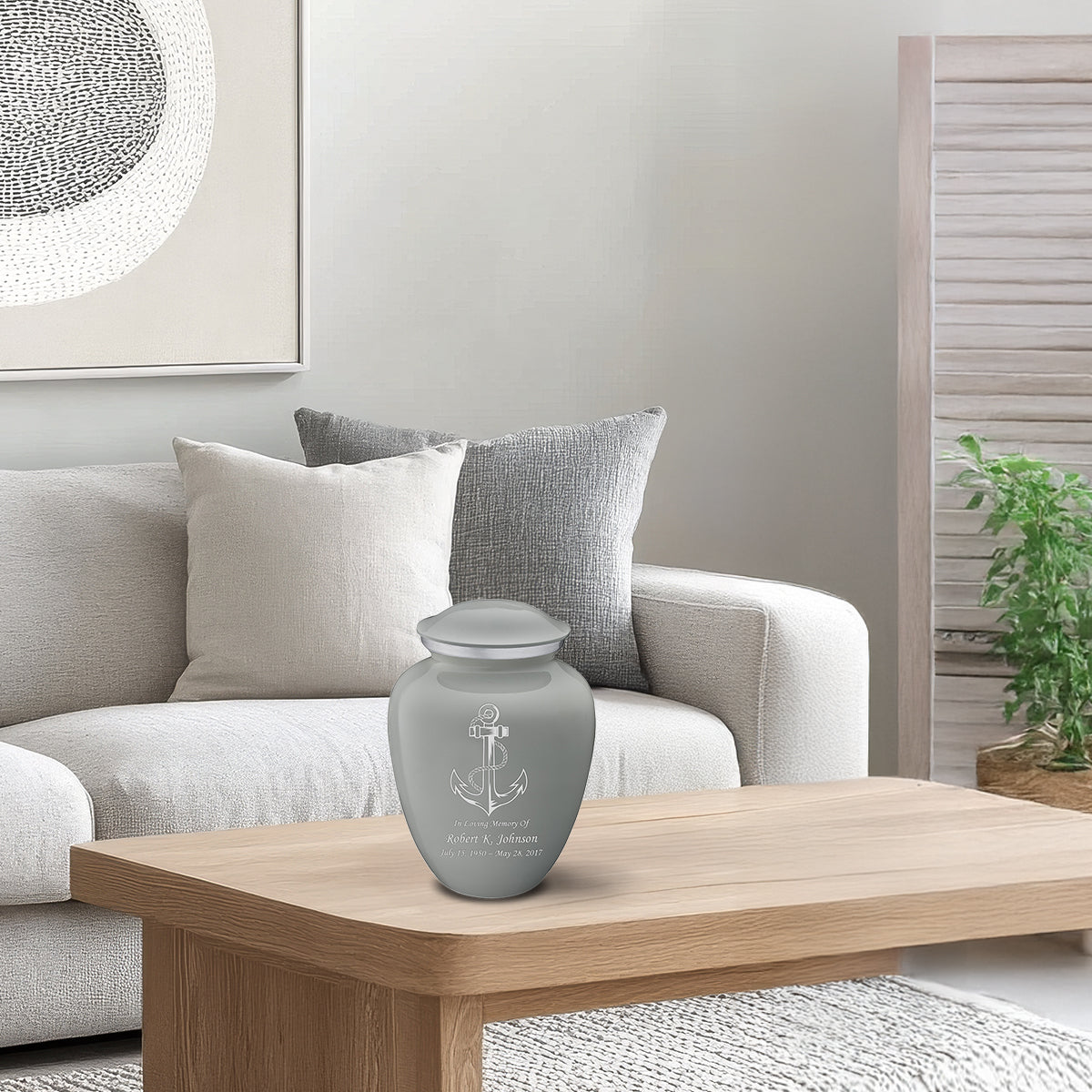 Medium Embrace Slate Grey Anchor Cremation Urn