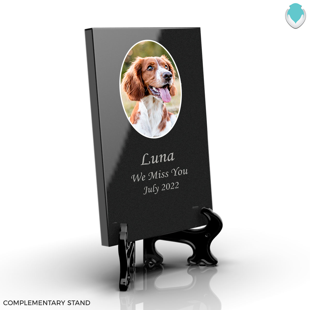 Custom Printed Pet Portrait Granite Plaque - Vertical